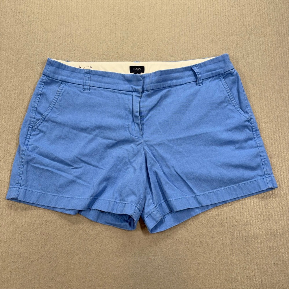 J.Crew Chino Shorts Womens 12 Blue 5 Inch Inseam Cotton Twill H1453